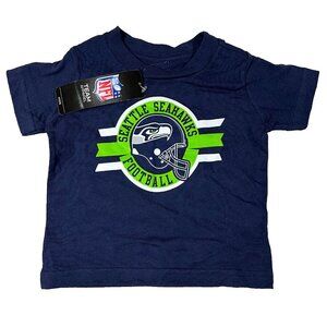 Outer Stuff Kids 12M Blue Seattle Seahawks Football Graphic Short Sleeve Tee NWT